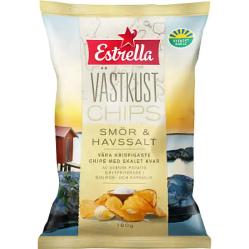 Estrella Västkustchips Smör & Havssalt - Butter & Sea Salt Crisps 180 g