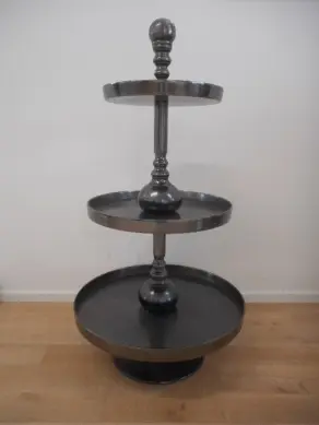 Etagere Alu schwarz 3 stöckig H 99cm