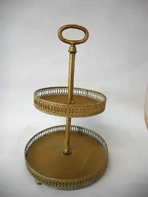 Etagere gold 2 stöckig H 36cm