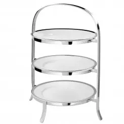Etagere m. Teller Rand versilbert