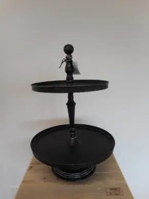 Etagere metall schwarz 2 stöckig Pomax