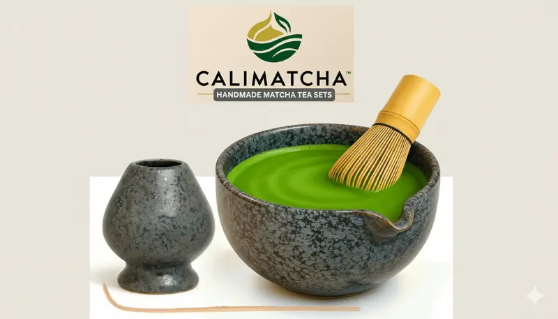 Exklusives Matcha-Set Latte 4 Teile "Kage" - Besen, Halter, Schale und Löffel