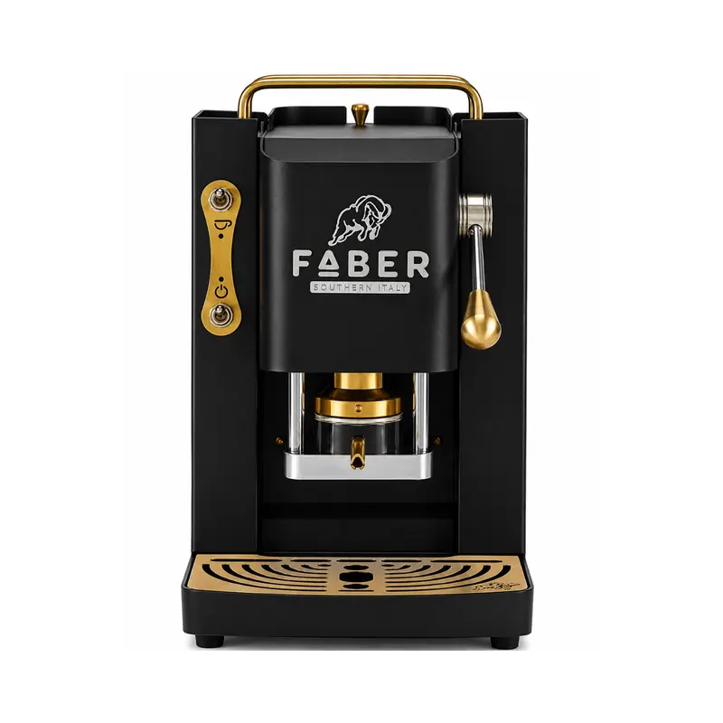 Faber Pro de Luxe 3.0 Schwarz/Messing Pads Kaffeemaschine (FAB11)