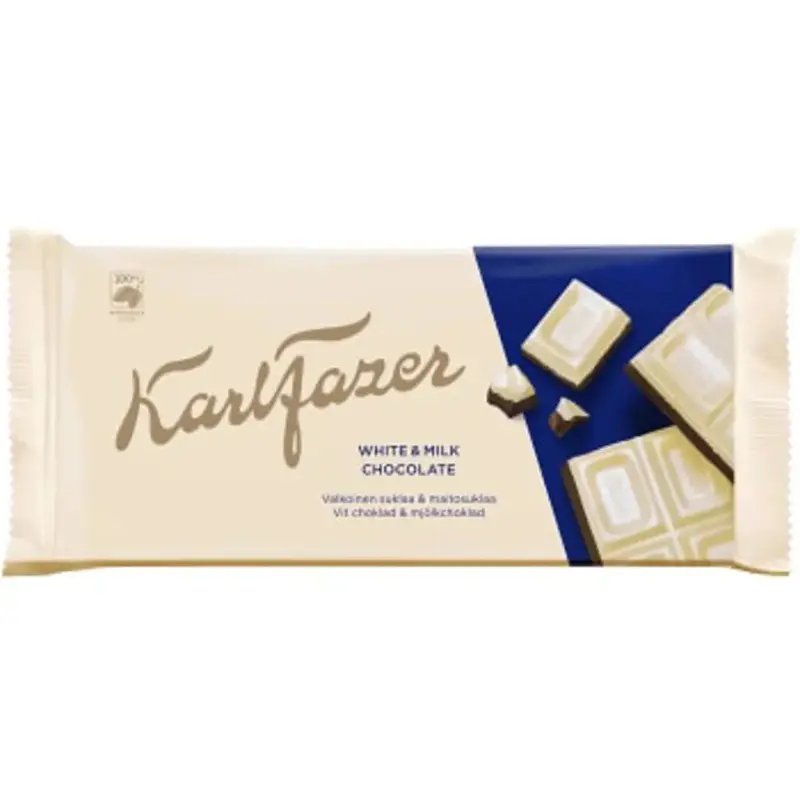 Fazer Chokladkaka Vit & mjölkchoklad -  White & milk chocolate  - 131 g
