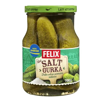 Felix Hel Saltgurka - Whole Salty Pickled Cucumber 700 g