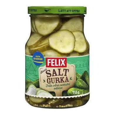 Felix Skivad Saltgurka - Sliced Salty Pickled Cucumber 700 g