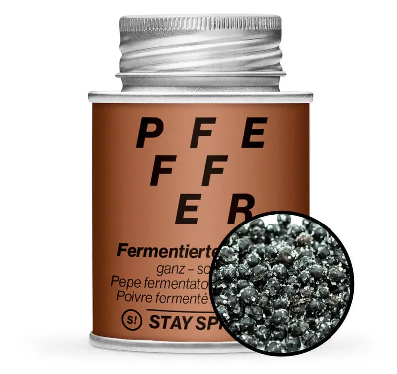 Fermentierter Pfeffer, schwarz ganz