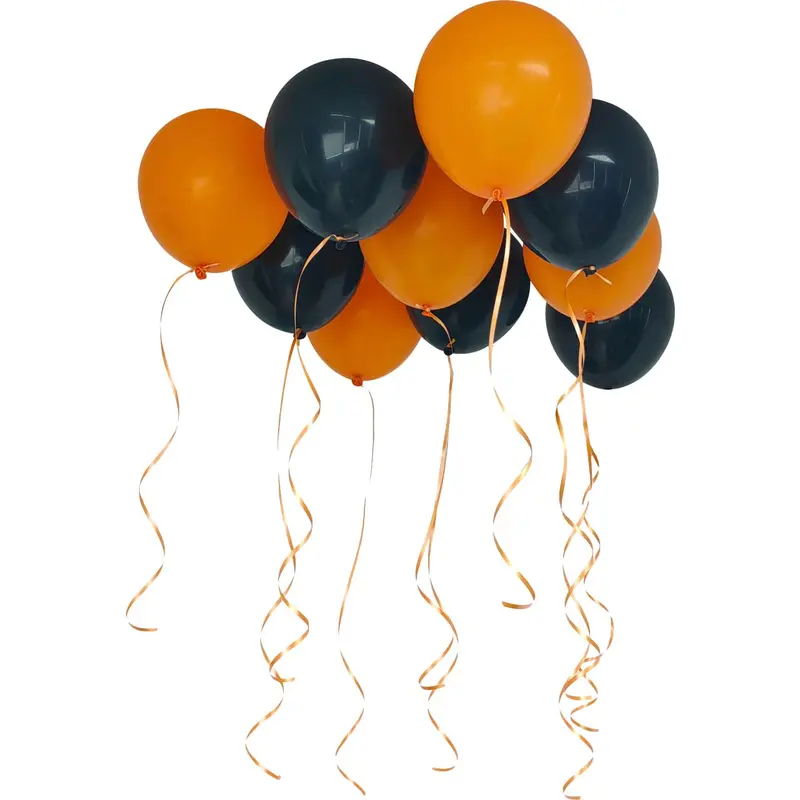 Festive Ballonger orange/svart – Orange and Black Balloons - 10-p