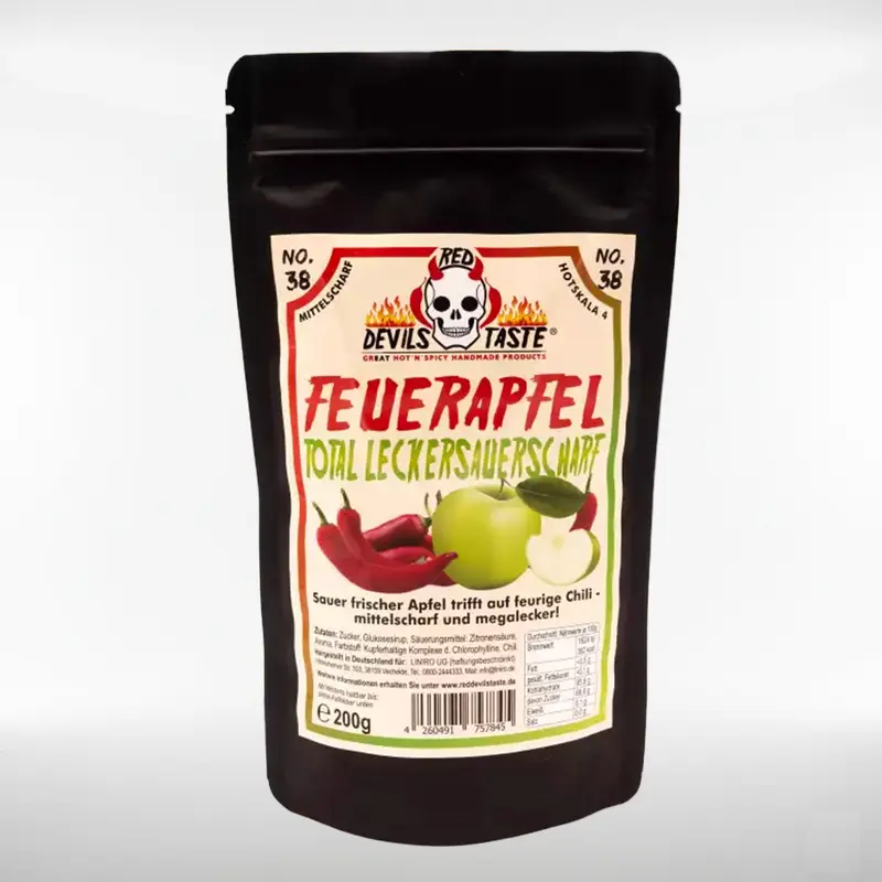 Feuer Apfel (Chili, Saurer Apfel) Bonbons | mittelscharf, fruchtig | 200 g