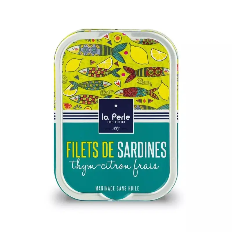 Filets de sardines sans huile au thym et au citron frais