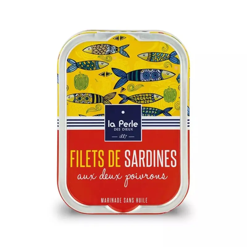 Filets de sardines sans huile aux deux poivrons
