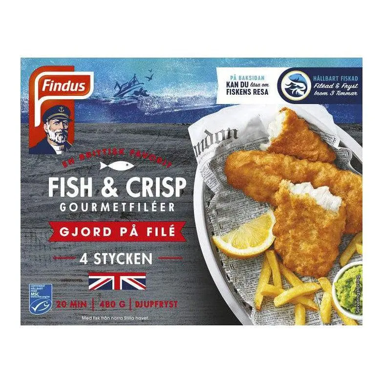 Findus Fish & Crisp Gourméfiléer 4 p - Crispy Fish Filets 480 g