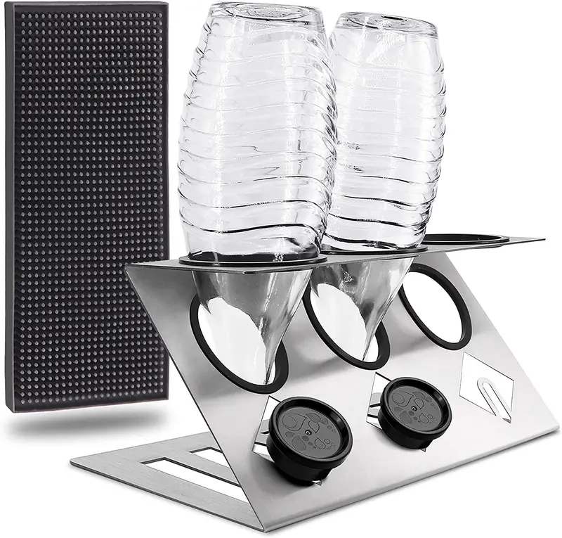 Flaschenhalter Edelstahl für 3 Flaschen Z- Silber Sodastream