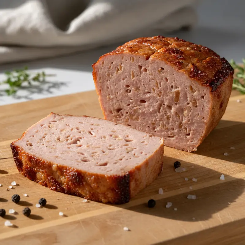 Fleischkäse Röstzwiebeln - Hausgemacht