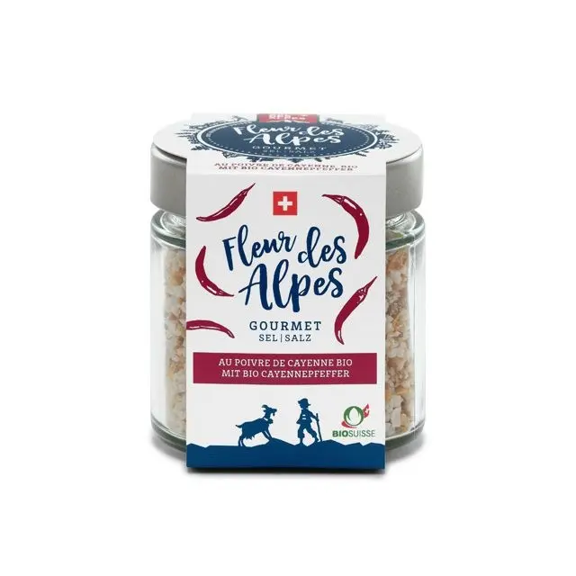 Fleur des Alpes Gourmet Salz mit Schweizer Bio-Cayennepfeffer, 130g