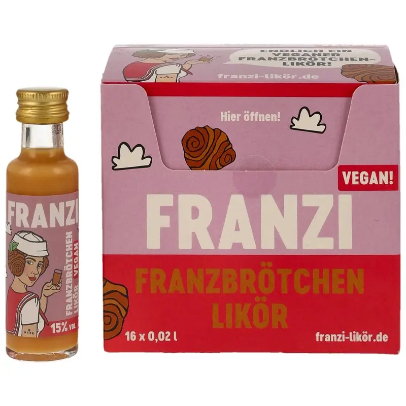 Franzi Franzbrötchenlikör Miniaturbox - Vegan - VPE