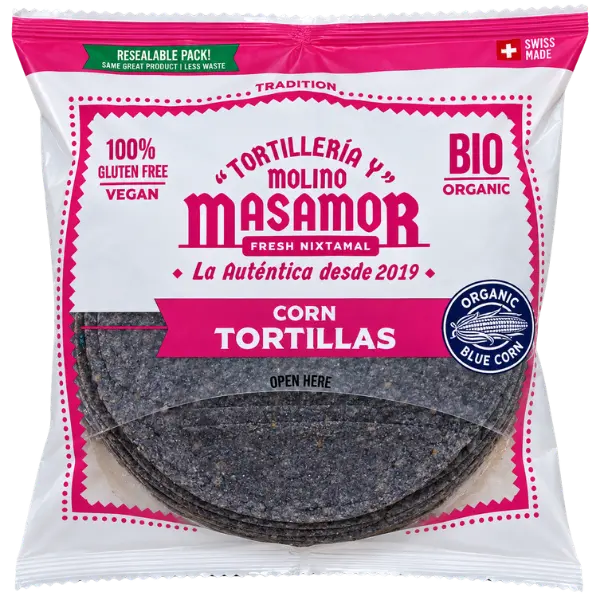 Fresh Blue Corn Tortillas 14 cm - 500 g