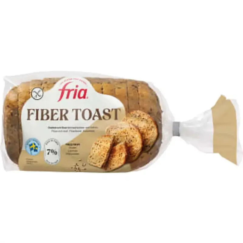 Fria Fibertoast Formbröd Laktosfri Glutenfri Fryst - Fiber toast Flat bread Frozen - 500 g