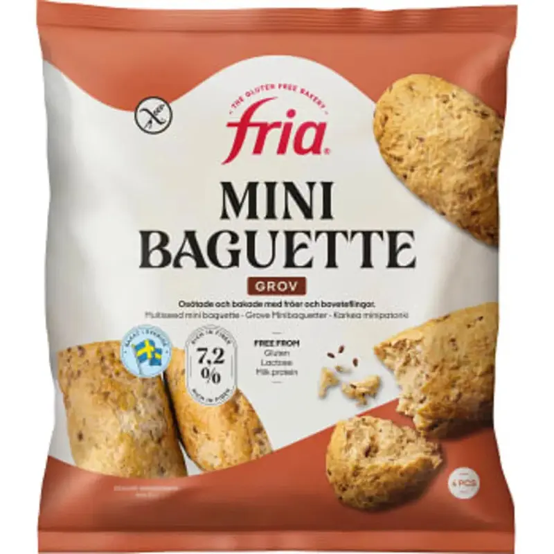 Fria Grov Minibaugette - Frozen Coarse Minibaugette Gluten-free 280g