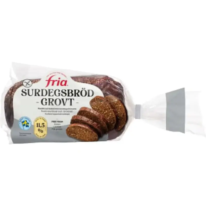Fria Grovt Surdegsbröd Fryst Glutenfri  - Coarse Sourdough Bread Frozen Gluten Free  - 500 g