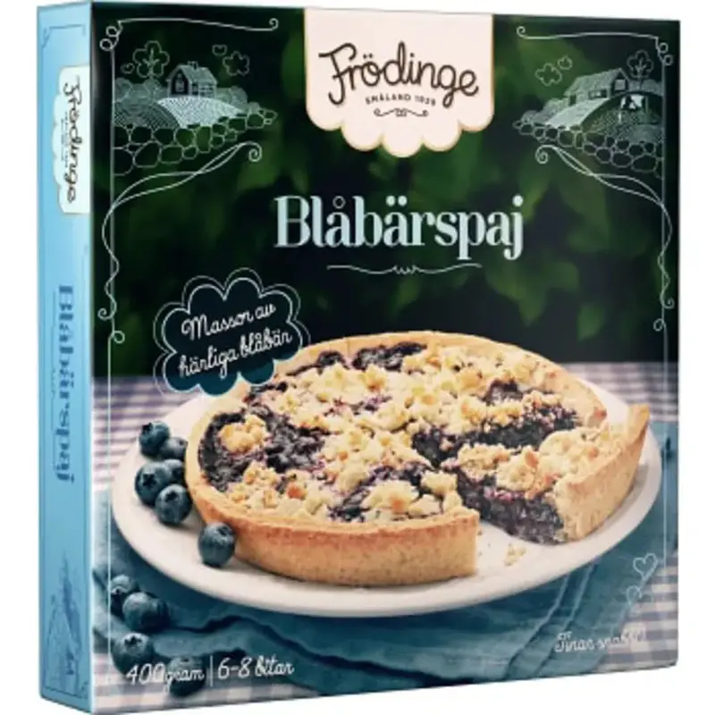 Frödinge Blåbärspaj Fryst - Blueberry Pie Frozen - 400g