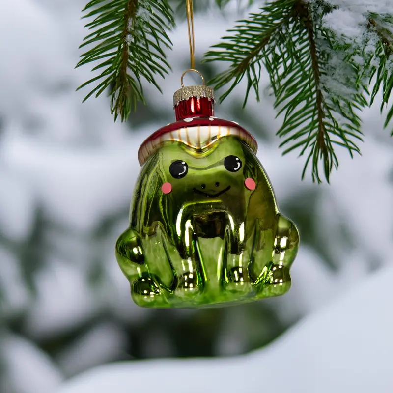 Frosch mit gepunkteter Mütze