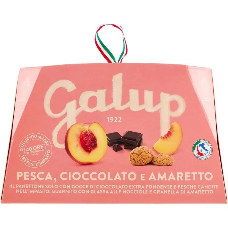 GALUP Panettone Pfirsich, Schokolade & Amaretto 750g | Exklusiv Kaufen