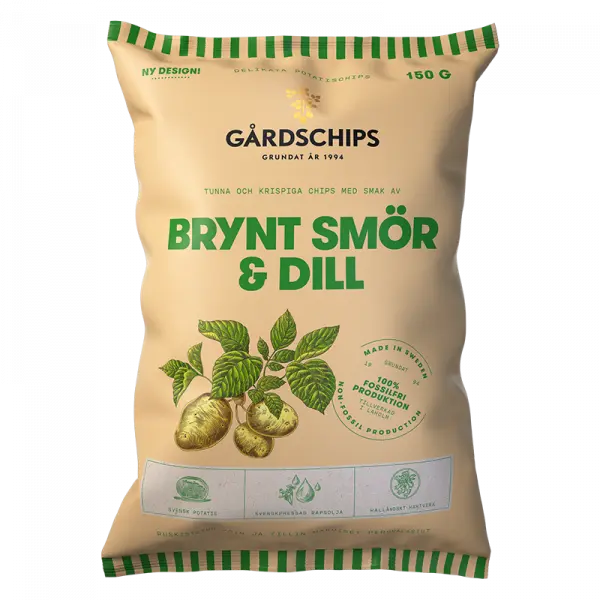 Gårdschips Brynt smör & dill - Browned butter & dill 150 g