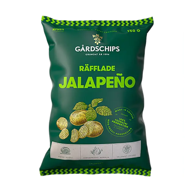 Gårdschips Jalapeno   - Fluted Jalapeño 150 g