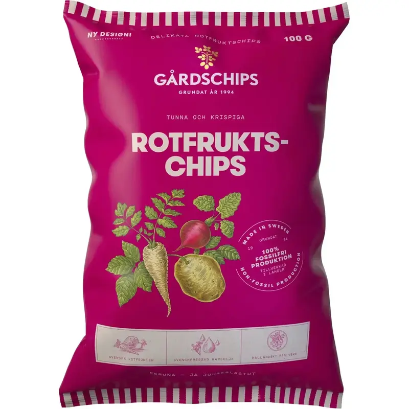 Gårdschips Rotfruktschips - Root vegetable chips 100g