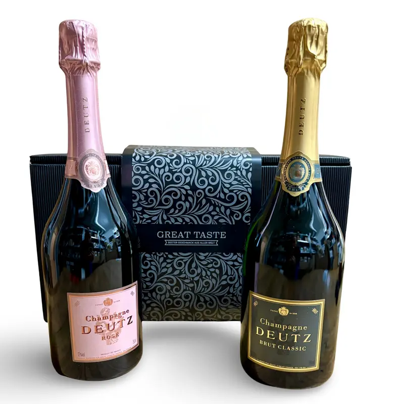 Genussbox Champagne Rosé & White – Zwei Klassiker, ein prickelndes Erlebnis