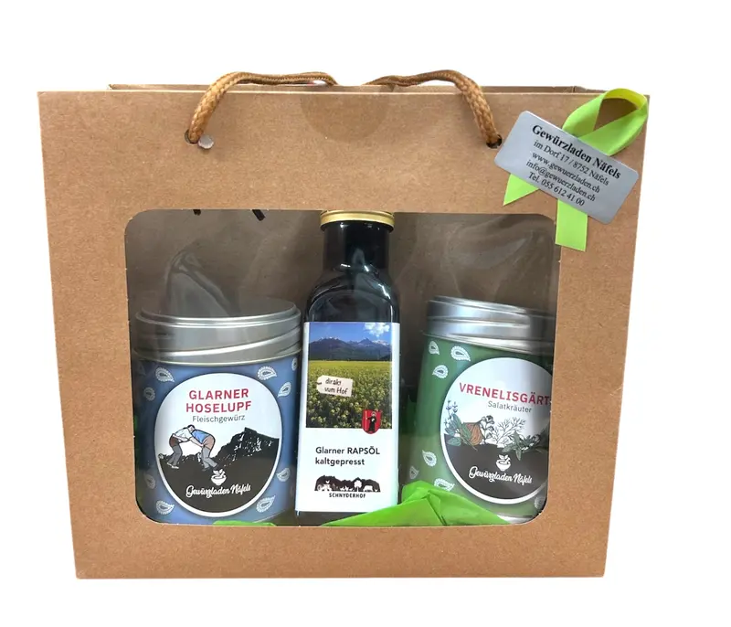 Geschenk Gewürzsäckli mit Rapsöl