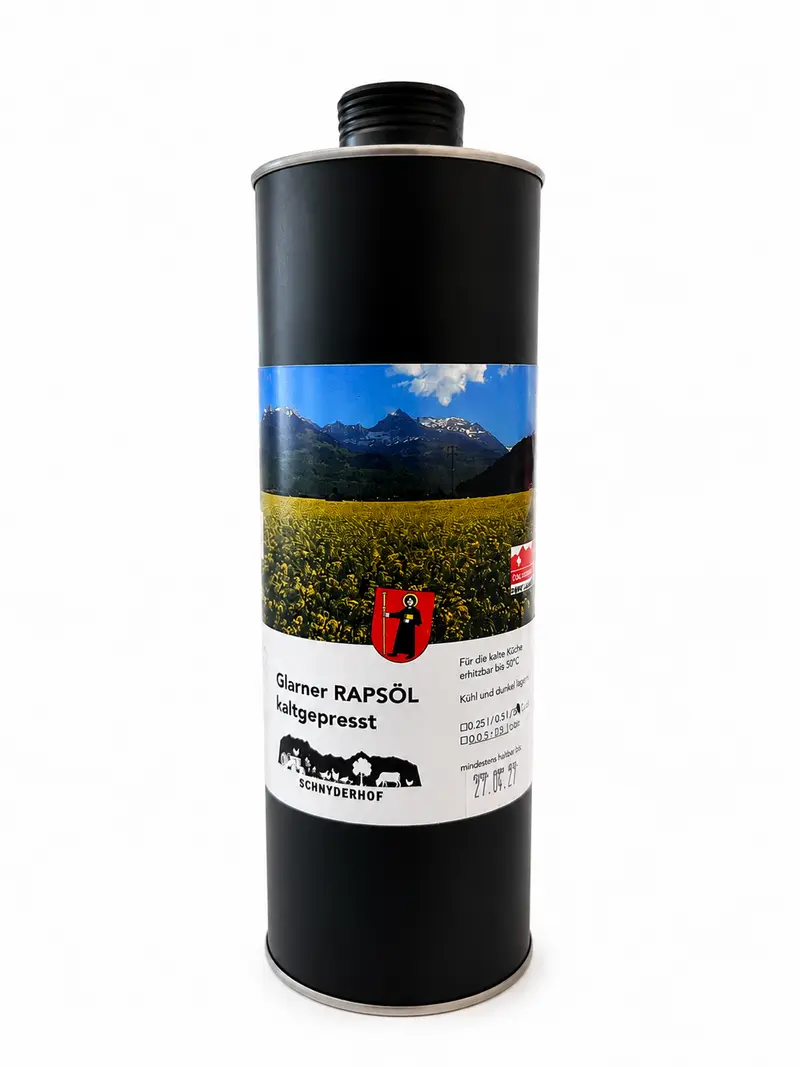 Glarner Rapsöl kaltgespresst 1 Liter