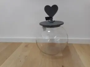 Glasdose mit Herz 28 cm