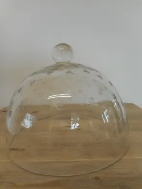 Glasglocke mit Sternen D 20 cm
