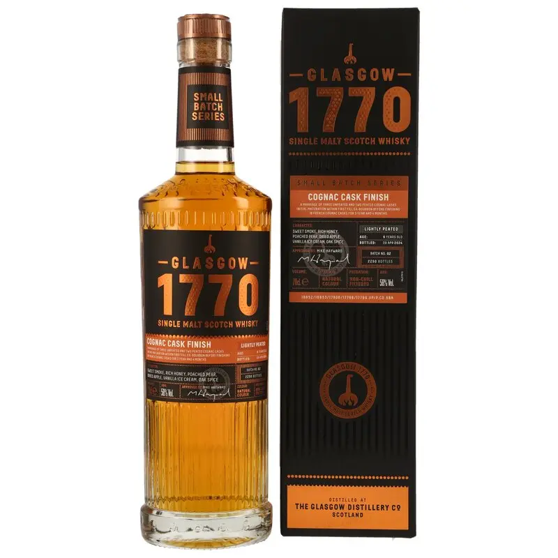 Glasgow 1770 - 6 y.o. - Lightly Peated - Cognac Cask Finish