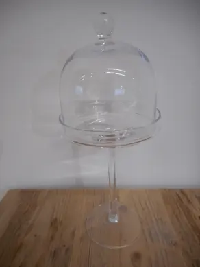 Glashaube auf Fuss H 27cm