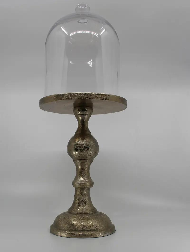 Glashaube mit Goldfuss H 25cm