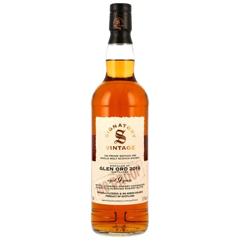 Glen Ord 2016/2025 - 9 y.o. - 1st & 2nd Fill Oloroso Sherry Casks - Signatory 100 PROOF Edition #66