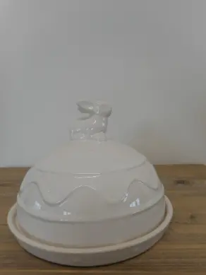 Glocke Porzellan weiss Sujet Hase