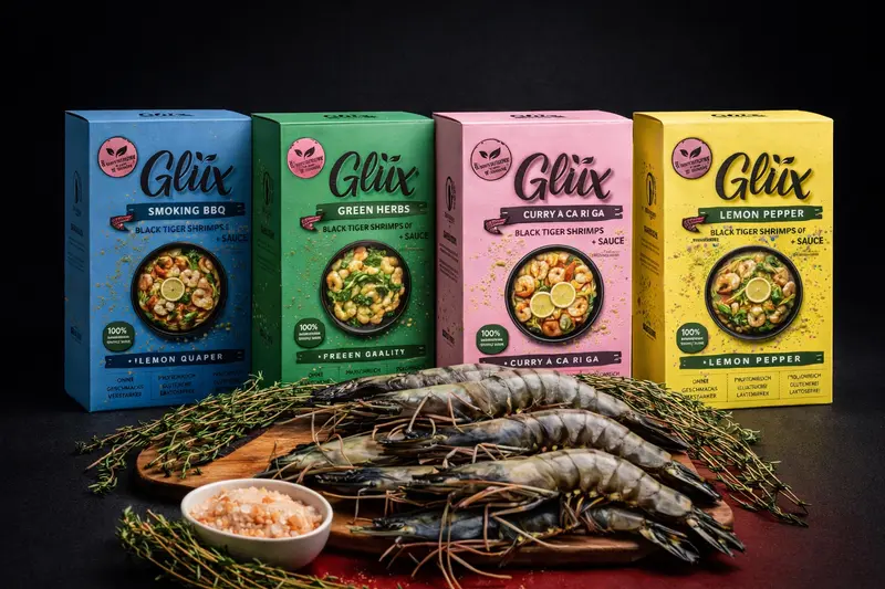 GlüxShrimps Ready to Cook, alle 4 Sorten, 4 × 350 g
