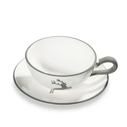 Gmunder Kaffetasse m. Unterteller grauer