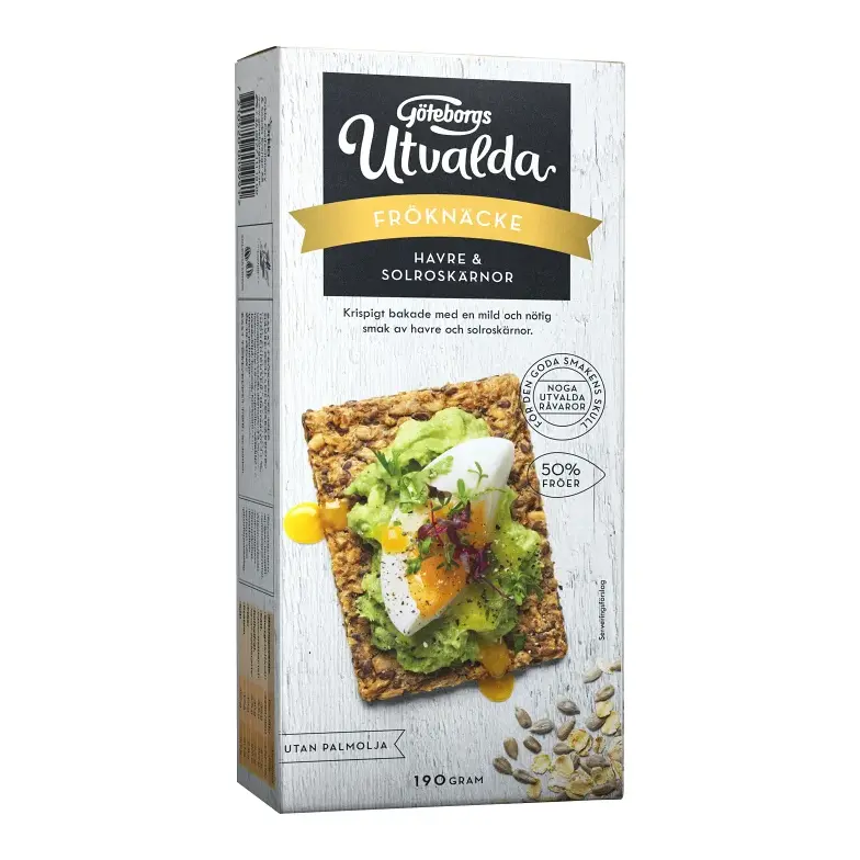 Göteborgs Fröknäcke Havre & Solrosfrön - Crispbread Oat & Sunflower Seeds 190g
