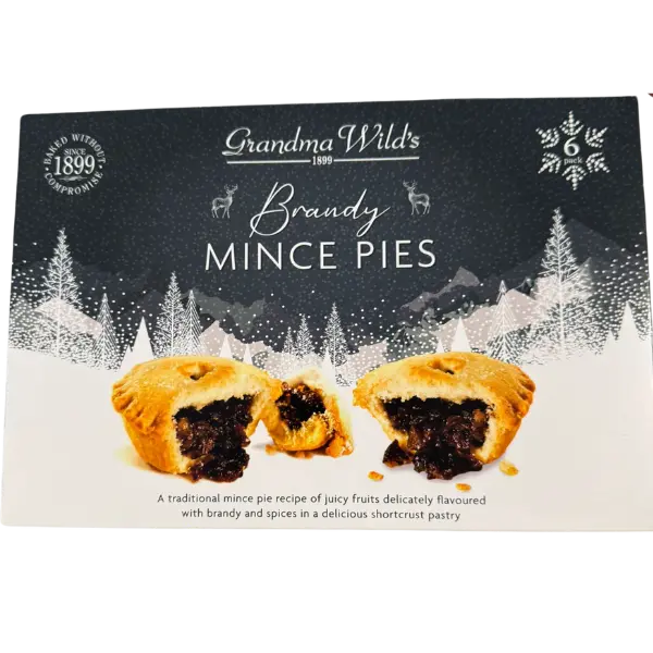 Grandma Wild's Luxury Brandy Mincemeat Pies - 6 Pcs - 320 g