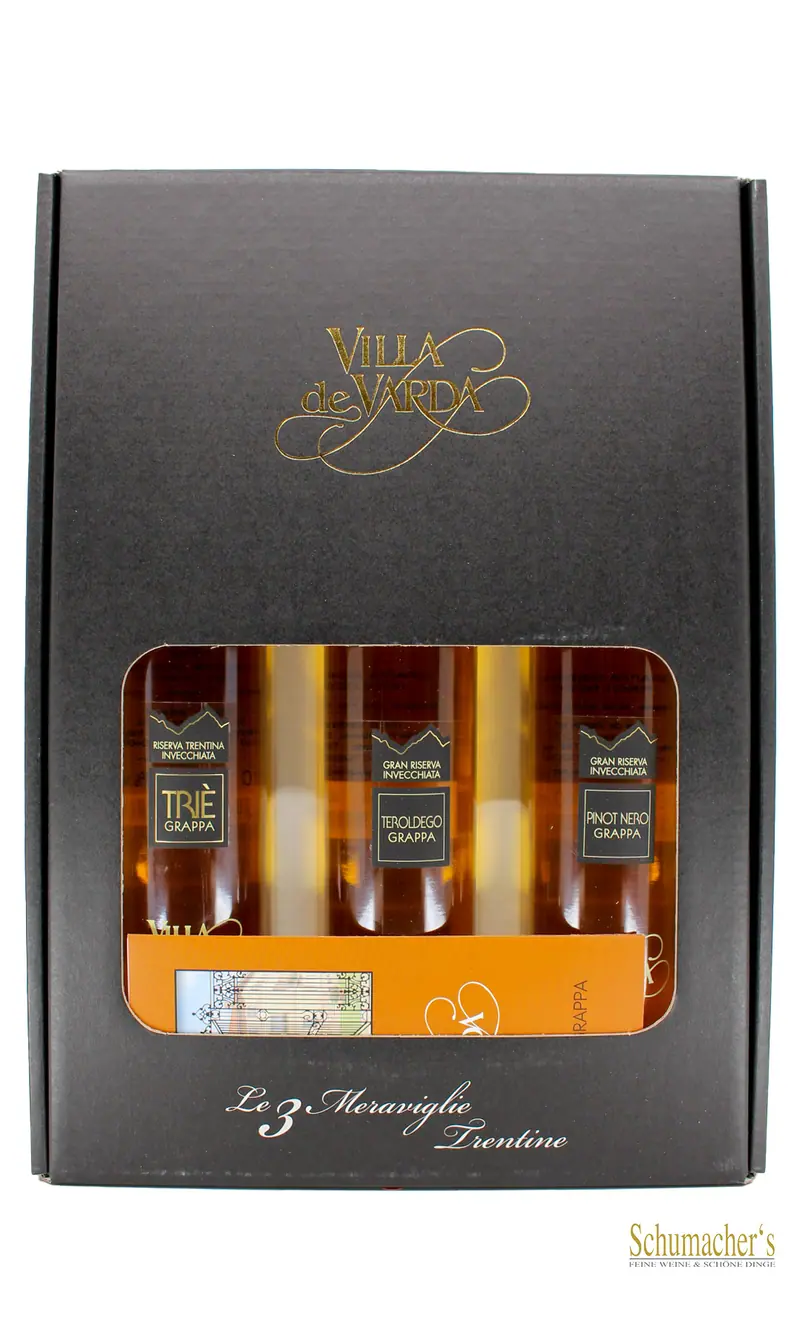 Grappa Geschenkpackung Villa Varda 3 Fl
