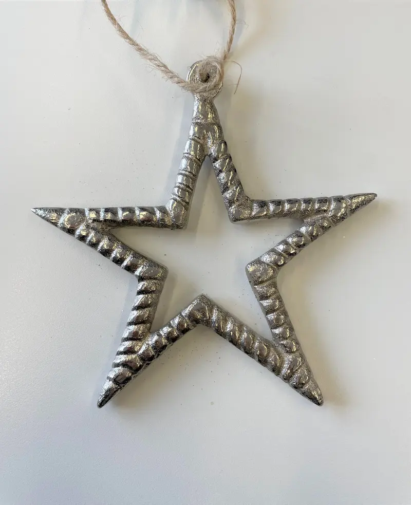 Hänger Stern alu/nickel 11cm