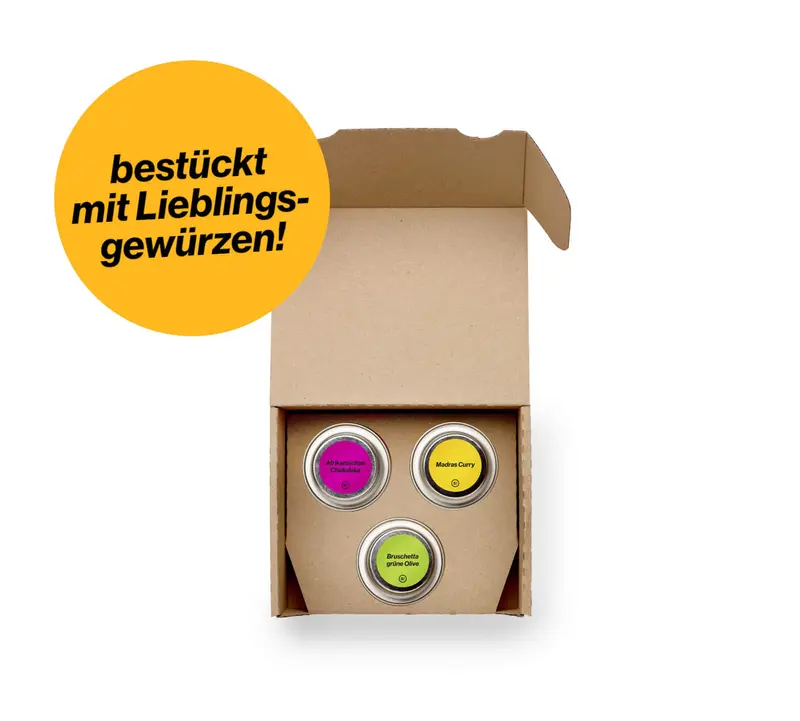 Glückwunsch | Gewürze Set | für 3er Geschenkbox | bestückt