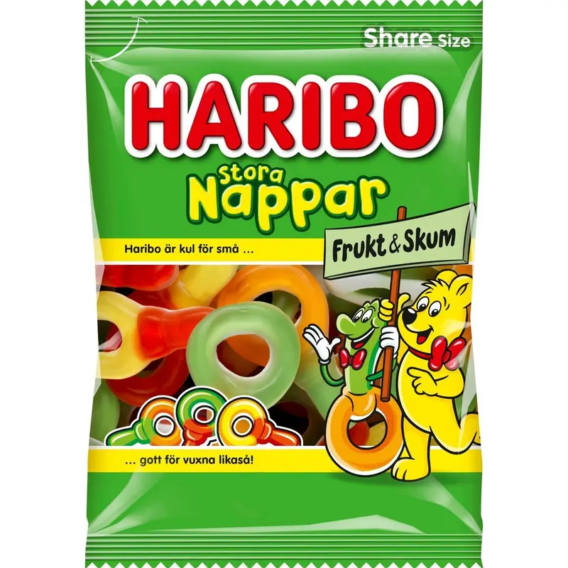 Haribo Godis Stora Nappar Frukt & Skum - Large Fruit & Foam Pacifiers - 170g