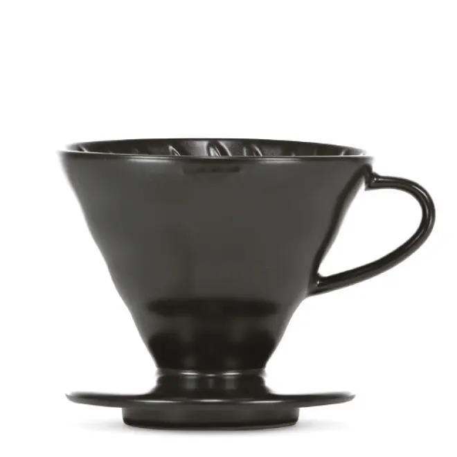 HARIO V60 Filterhalter, Porzellan, matt black, 3-4 Port