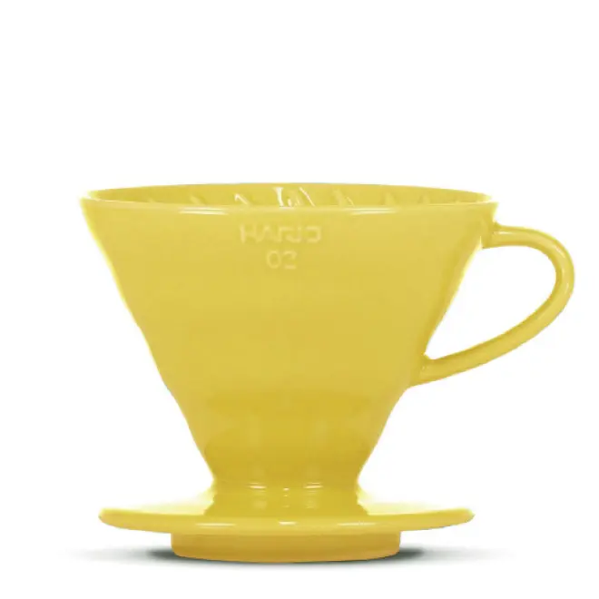 HARIO V60 Filterhalter, Porzellan, yellow, 3-4 Port